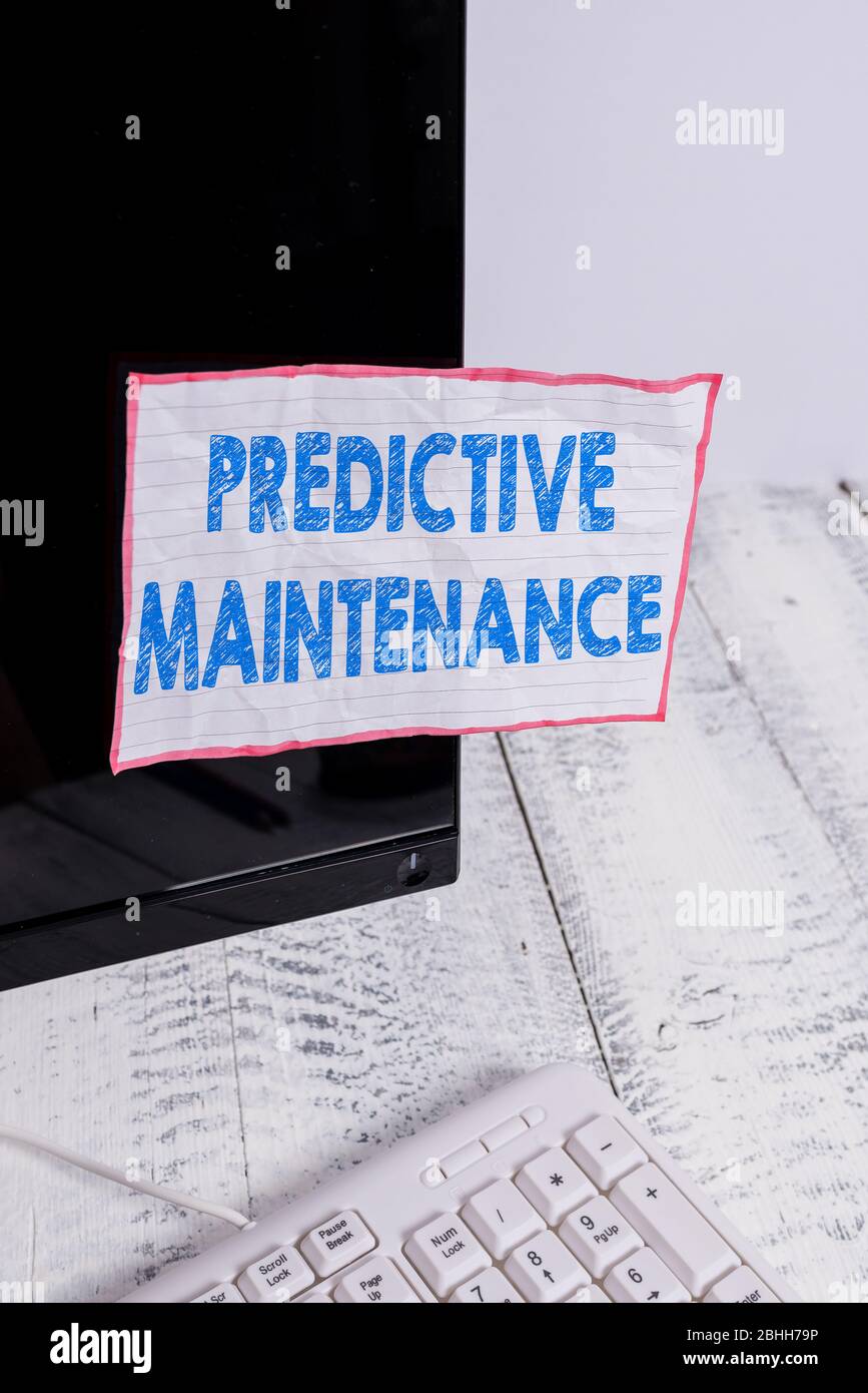 Conceptual hand writing showing Predictive Maintenance. Concept meaning