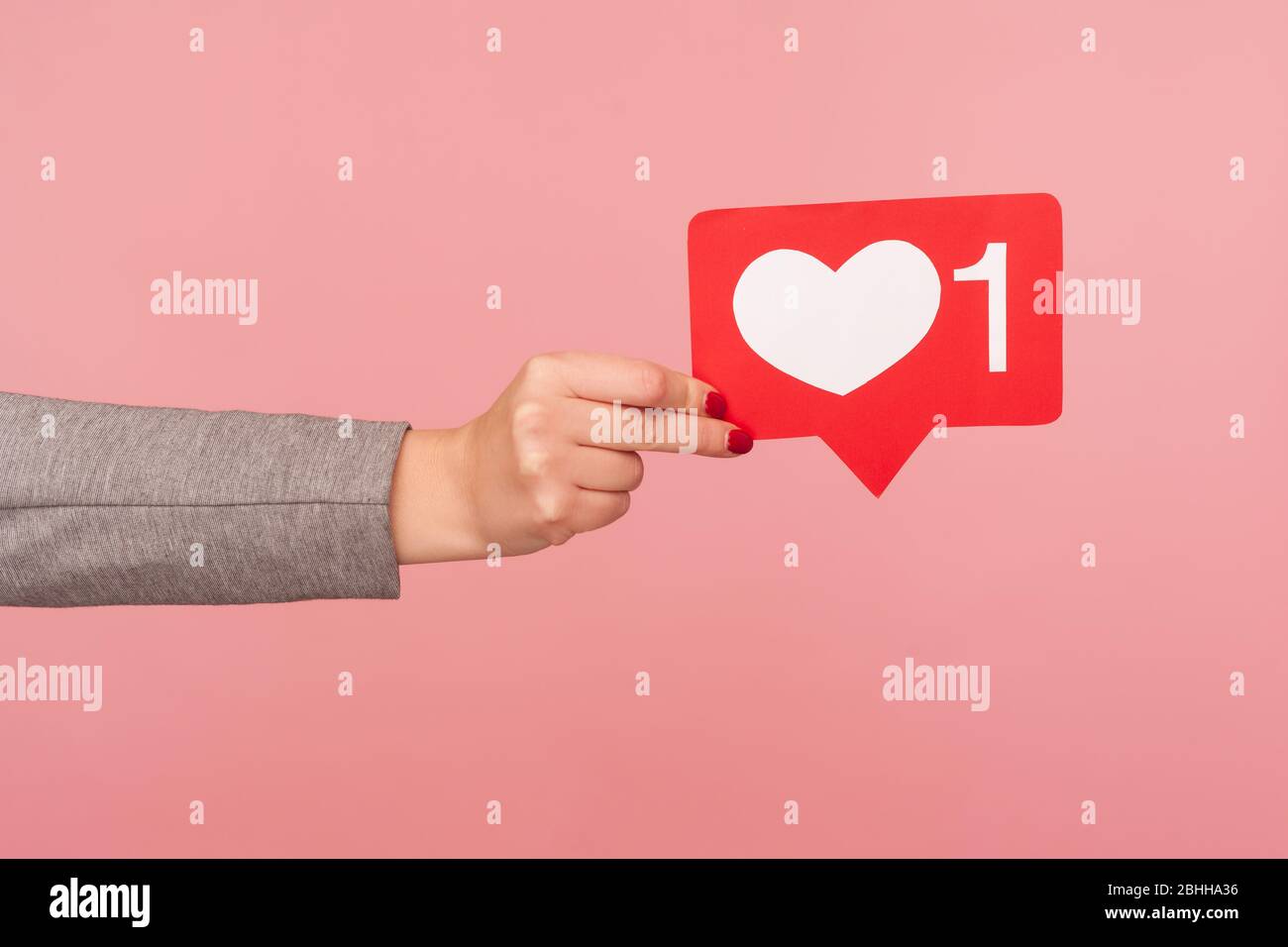 Support Interesting Web Content Push Heart Button Closeup Of Hand Holding Social Media Like Icon Emoji Sign To Follow Subscribe Blog Popular Forum Stock Photo Alamy