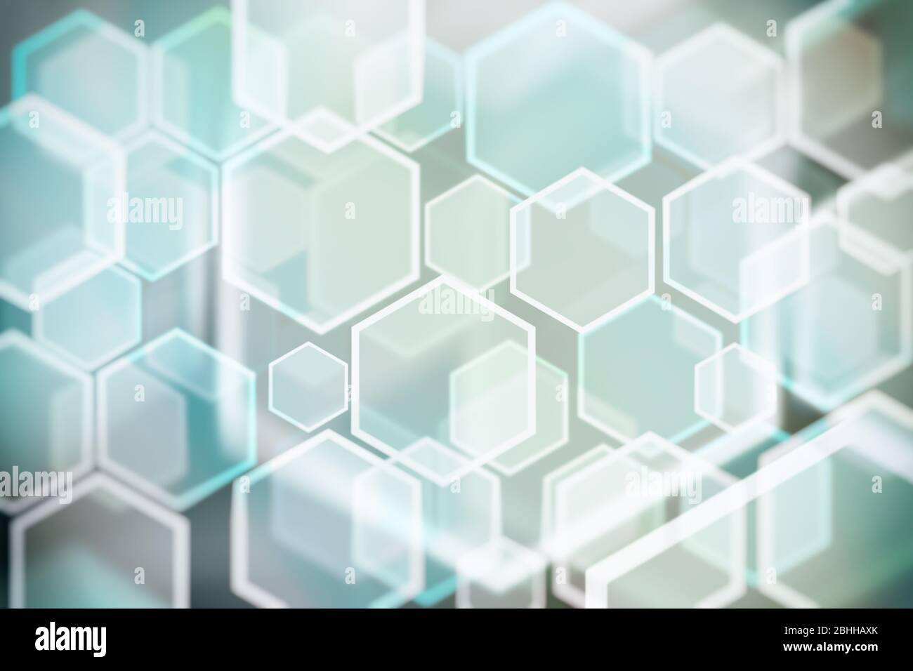 Abstract blue hexagon bokeh hi-res stock photography and images - Alamy