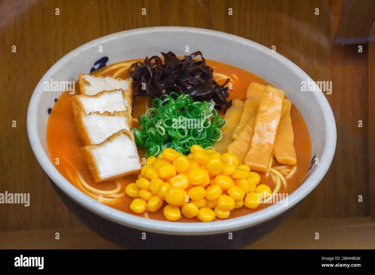 Fake japanese ramen soup bowls presentation at a restaurant menu display Stock Photo Alamy