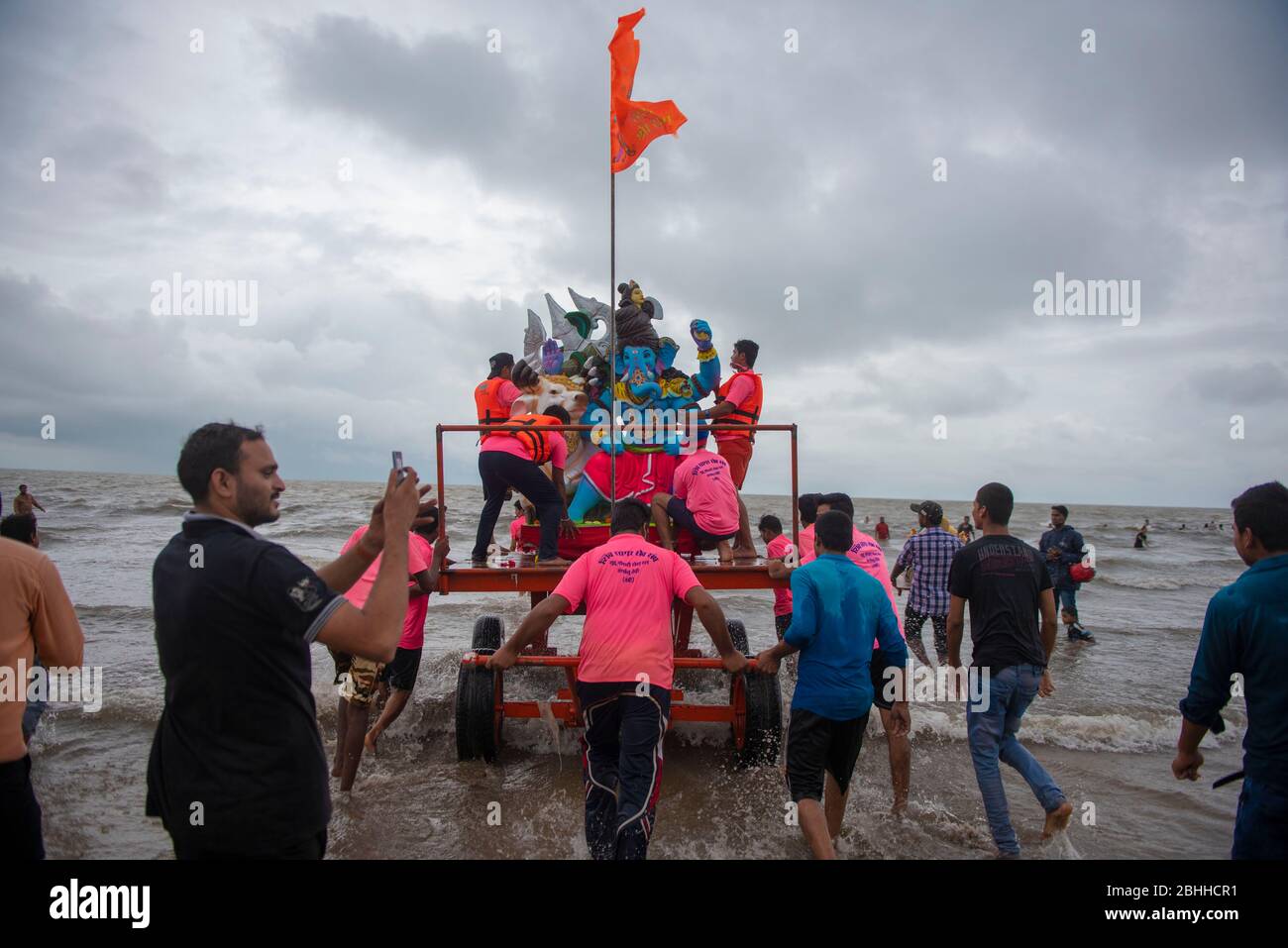Mumbai / India 12 September 2019 Ganesha Idols Being Carried On The