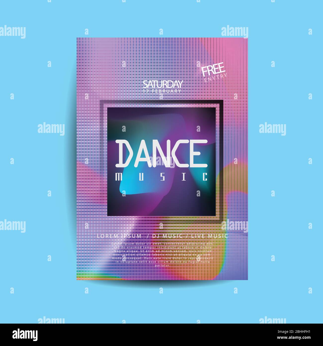 Electronic Dance Music Cover Template For Club Party Flyer Colorful Waves With Gradient Background Stock Vector Image Art Alamy