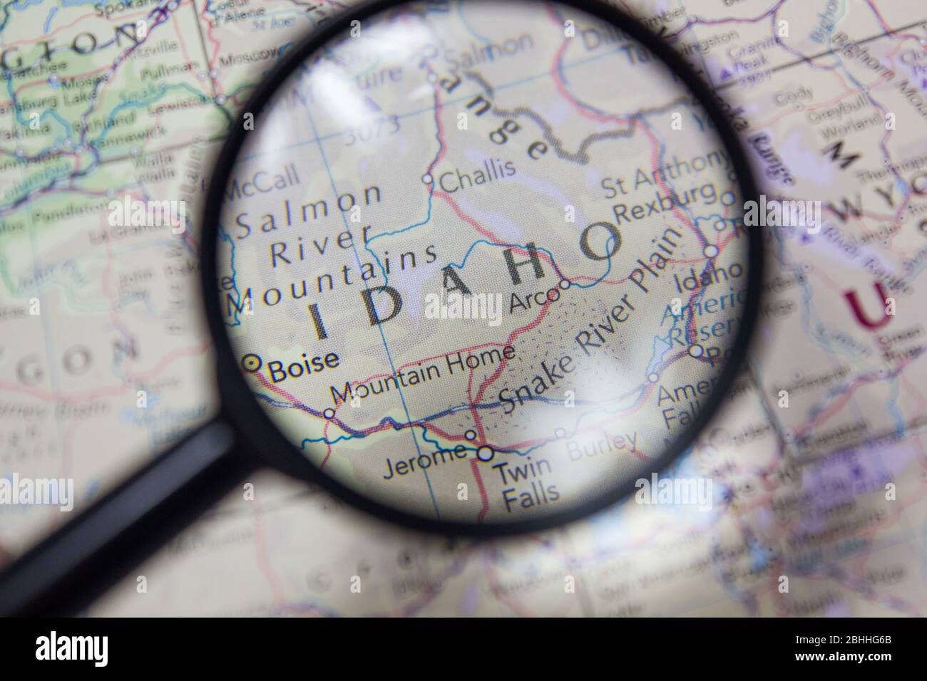 American state Idaho on the map of the world or atlas Stock Photo - Alamy