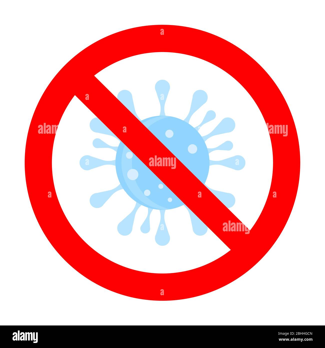 Protect covid-19, 2019-ncov stop, no and forbidden, caution virus forbid and prohibited, vector illustration Stock Vector