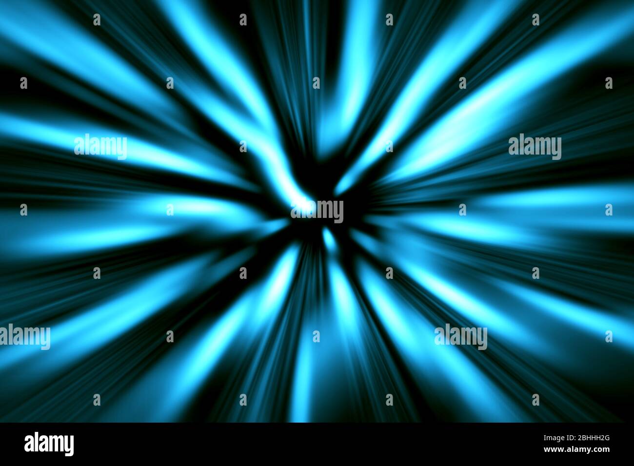 Black Rayed Blue Blue and black beams abstract background for design with radial blur ...