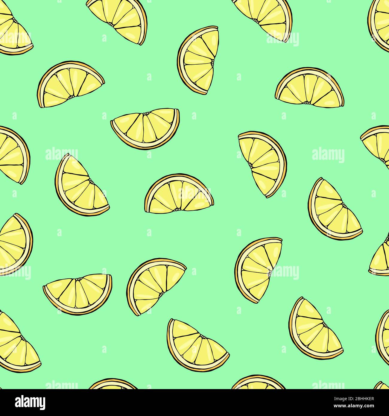 Fresh lemons seamless pattern. Stock Vector