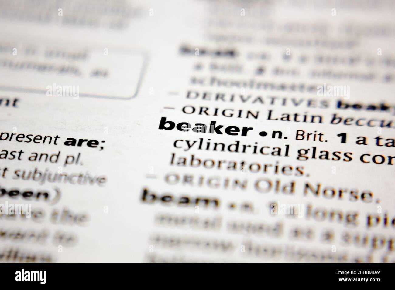 Word or phrase beaker in a dictionary Stock Photo Alamy