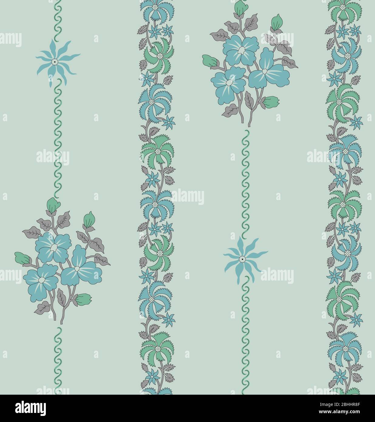 seamless floral motif design with floral border Stock Photo - Alamy