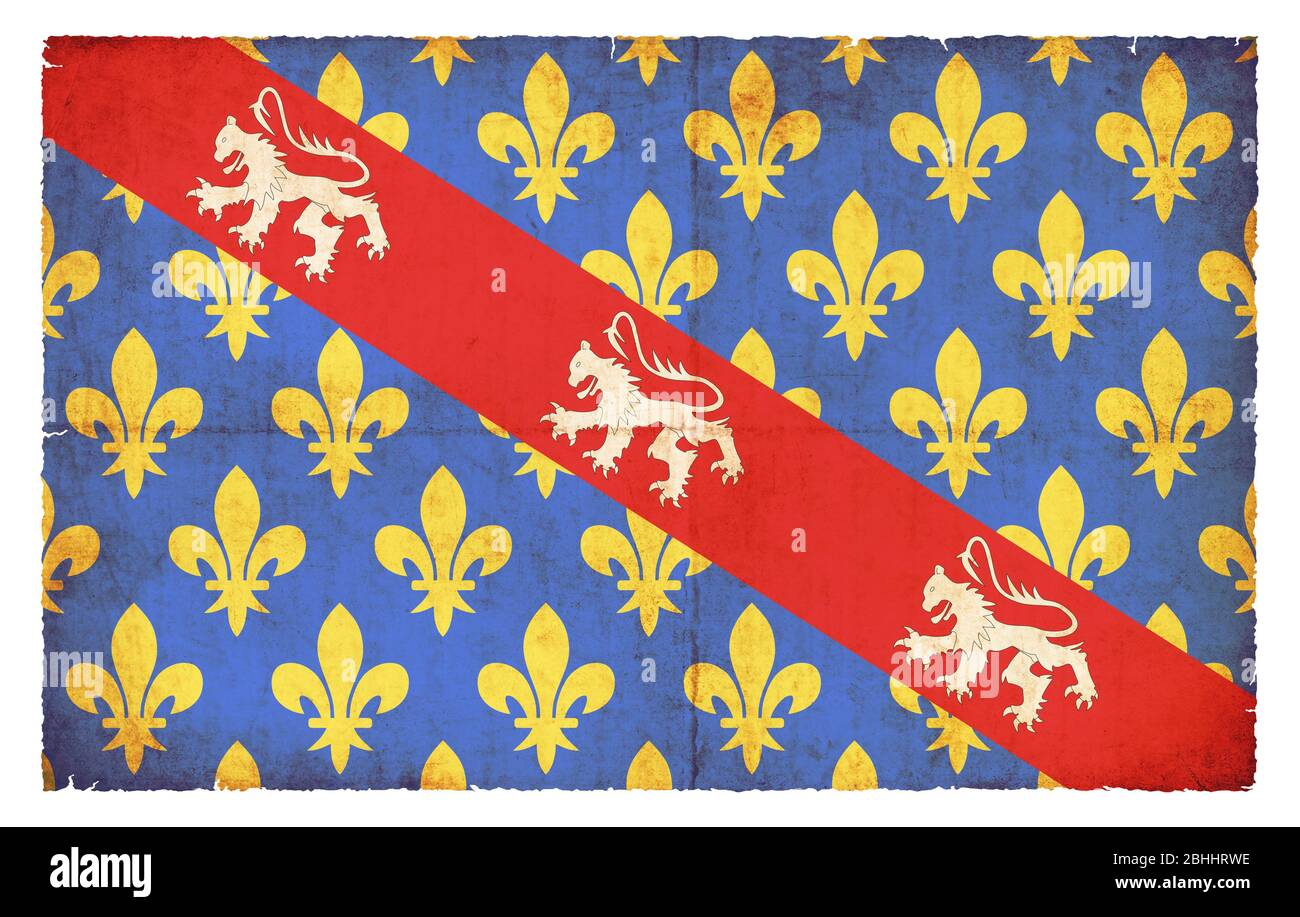 Flag of the French Departement Creuse created in grunge style Stock Photo