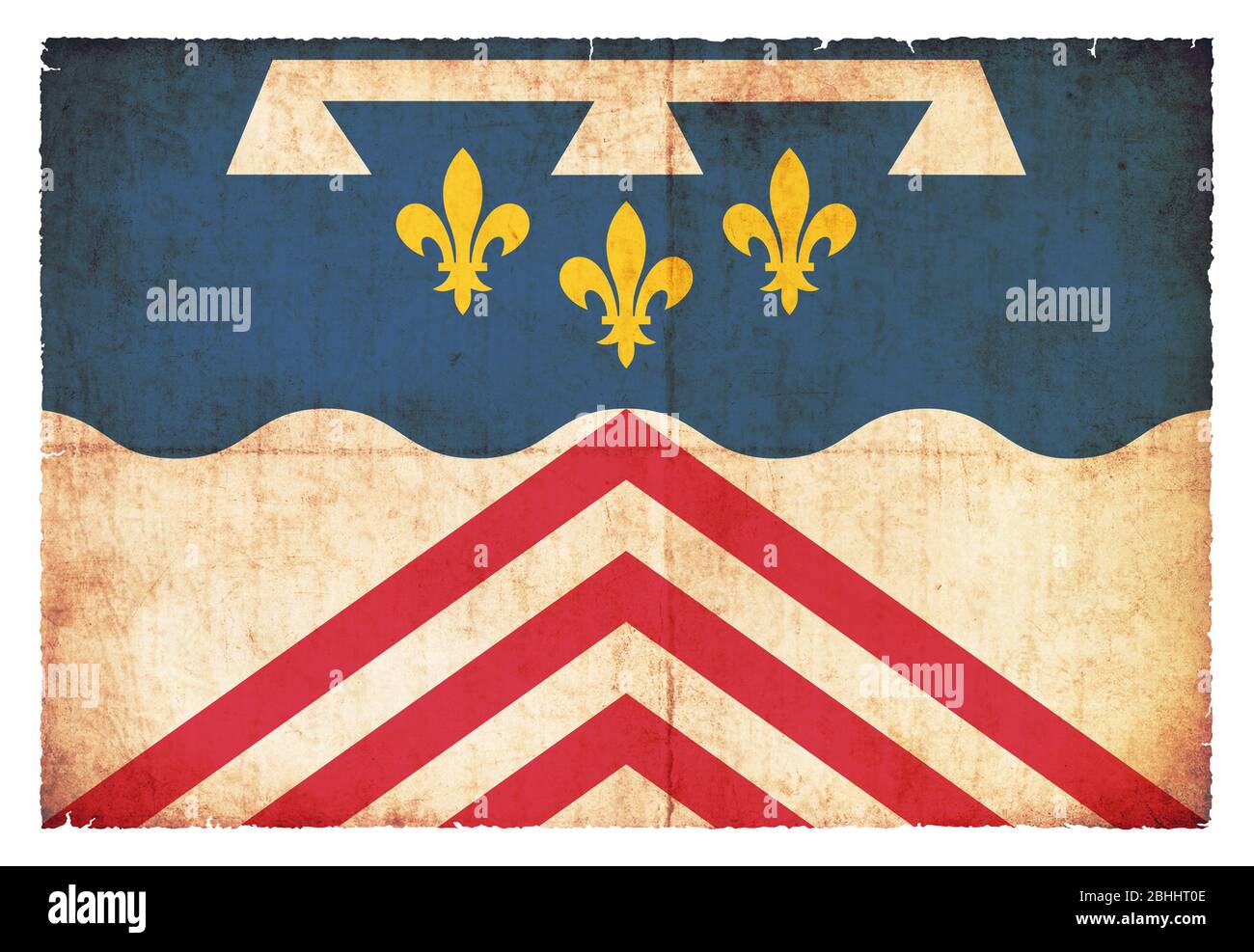 Flag of the French Departement Eure-et-Loir created in grunge style Stock Photo