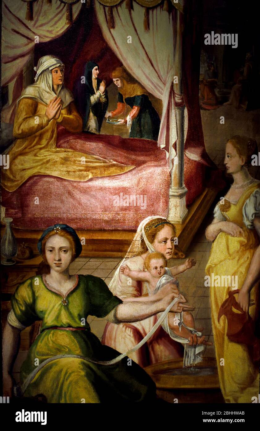 Birth of St John the baptist 1550-1600 Portugal, Portuguese, Coimbra, Stock Photo