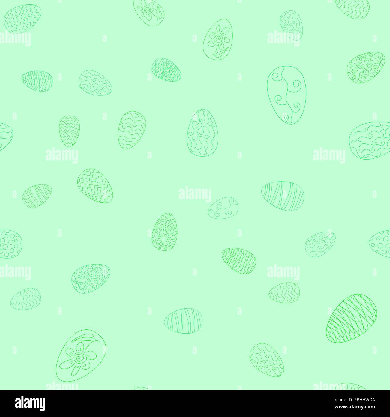 doodle vector easter eggs chaotic seamless pattern - green Stock Vector ...