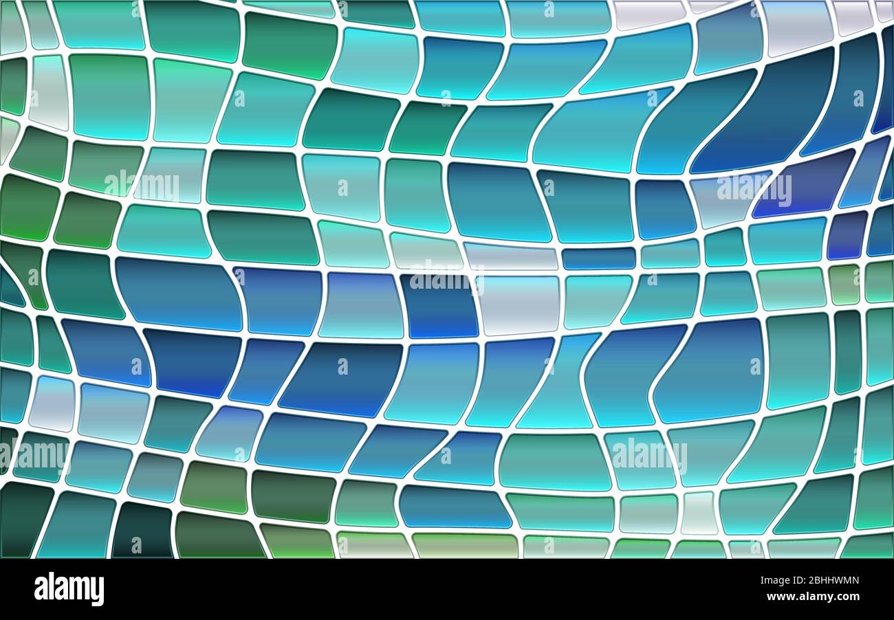 abstract vector stained-glass mosaic background - green and blue Stock ...