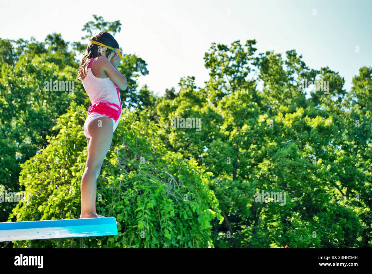 Girl diving board scared hires stock photography and images Alamy
