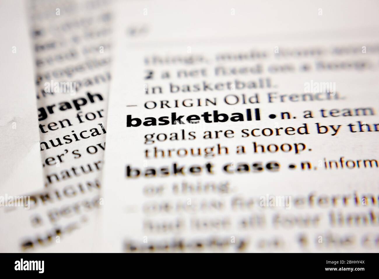 Word or phrase basketball in a dictionary Stock Photo Alamy