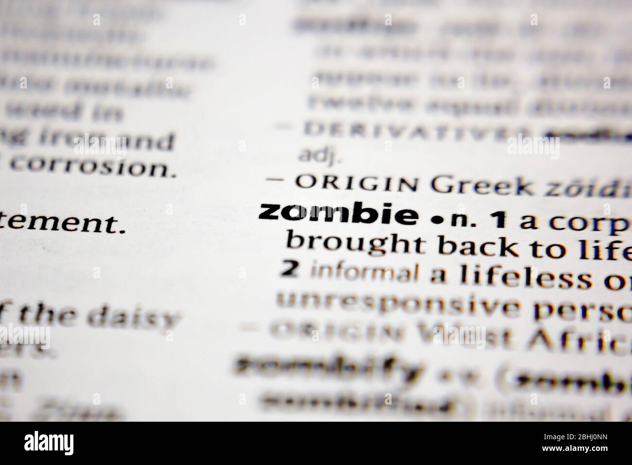 Word or phrase zombie in a dictionary Stock Photo Alamy