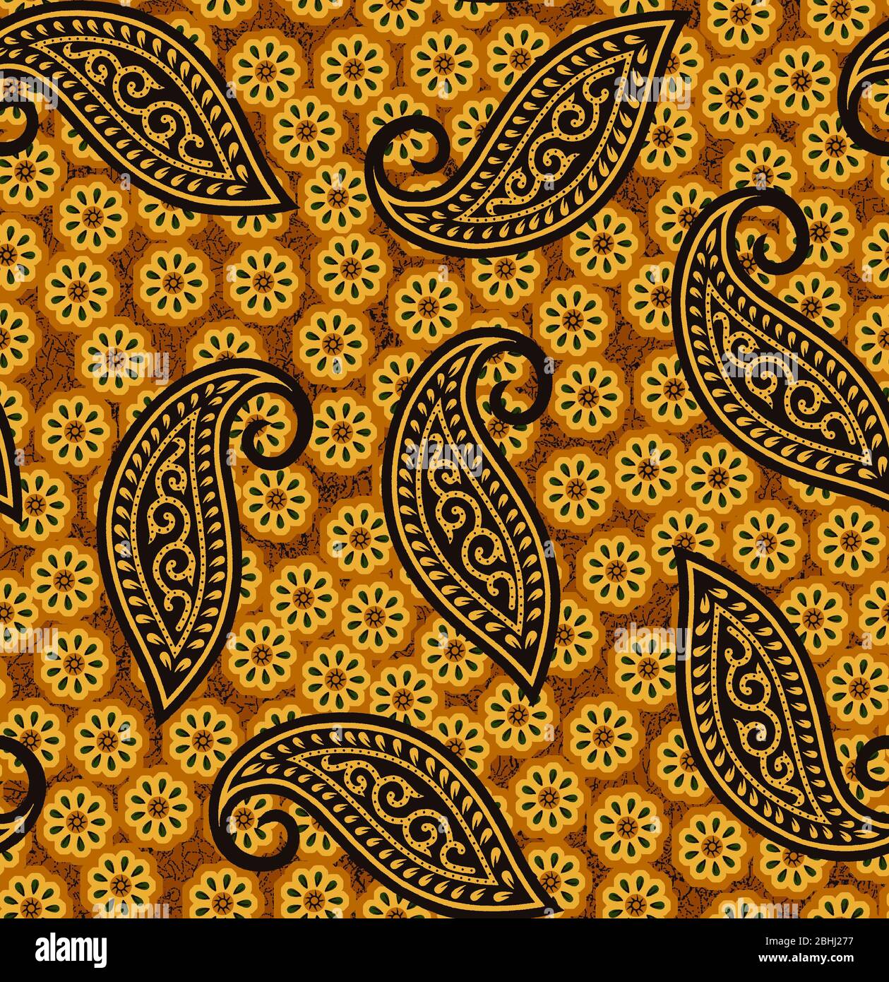 seamless traditional paisley pattern Stock Photo