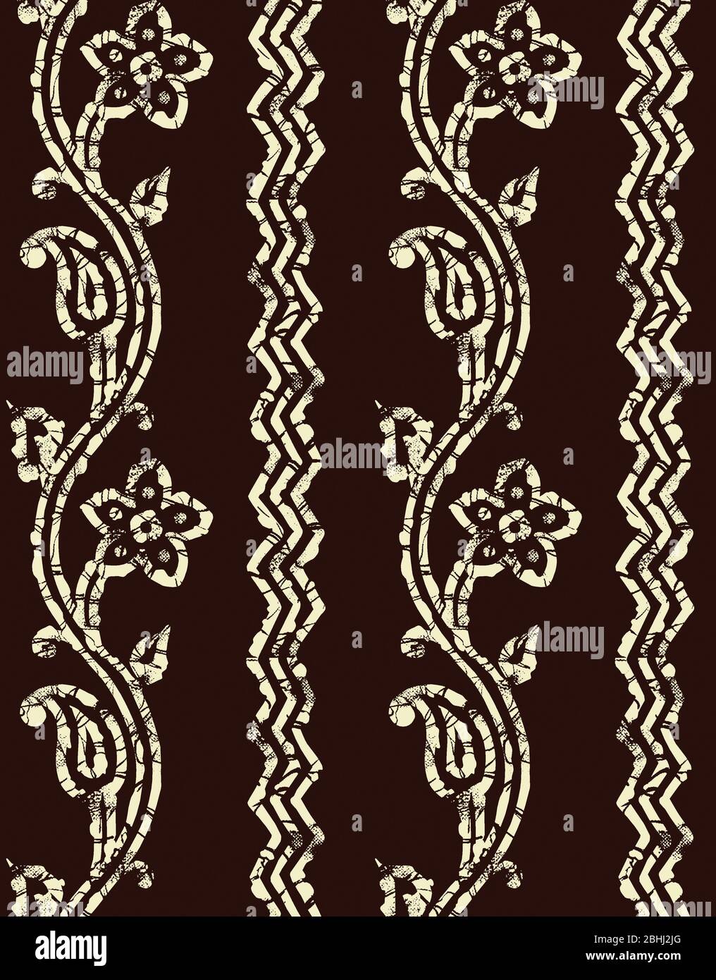 seamless paisley border batik design background Stock Photo