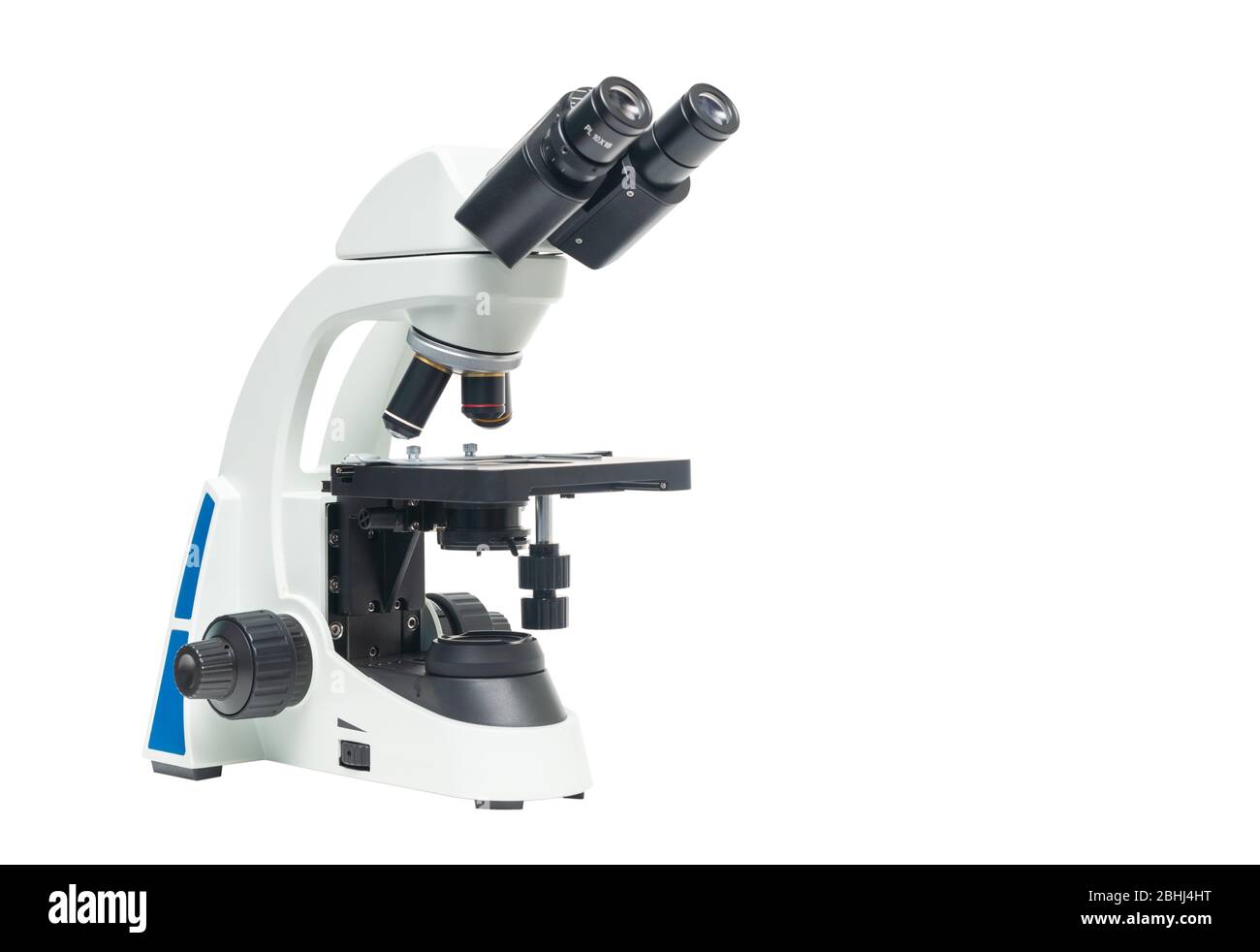 microscope isolated on white background with  clipping path, science and technology concept Stock Photo