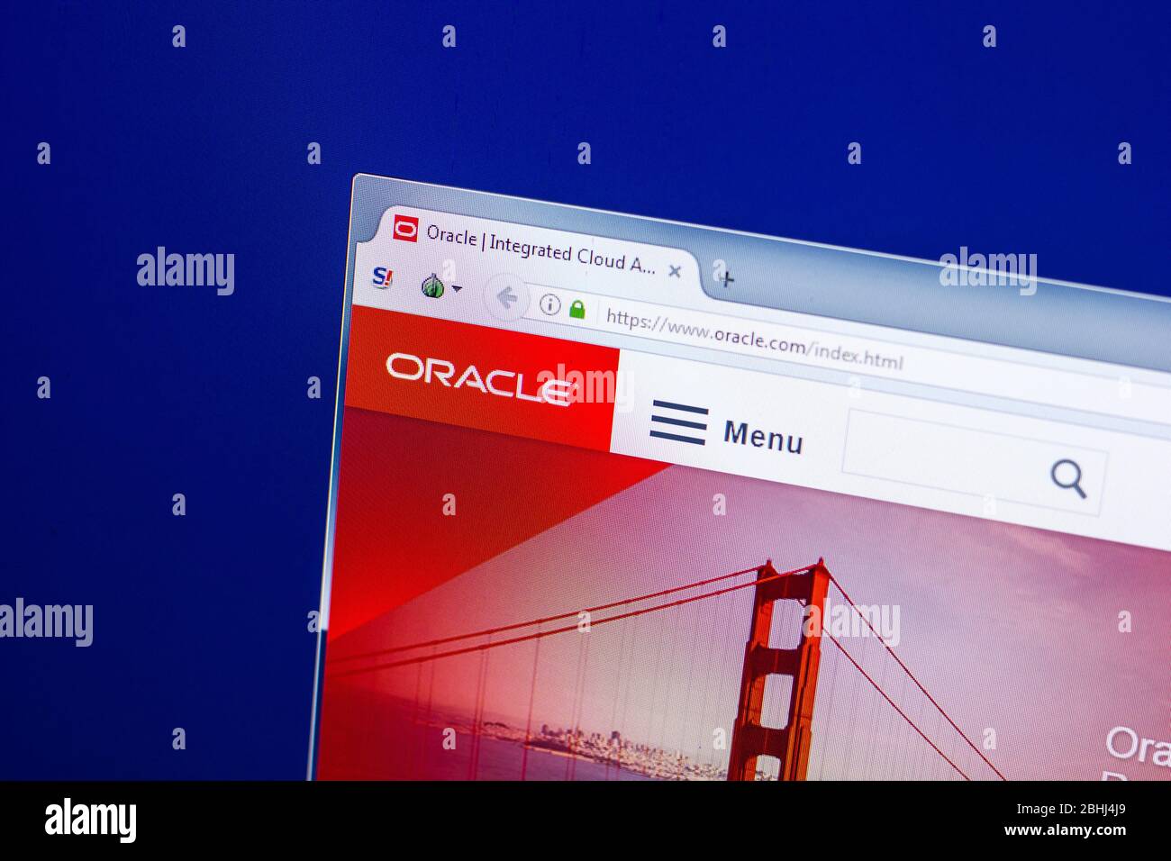 Ryazan, Russia - April 29, 2018: Homepage of Oracle website on the ...