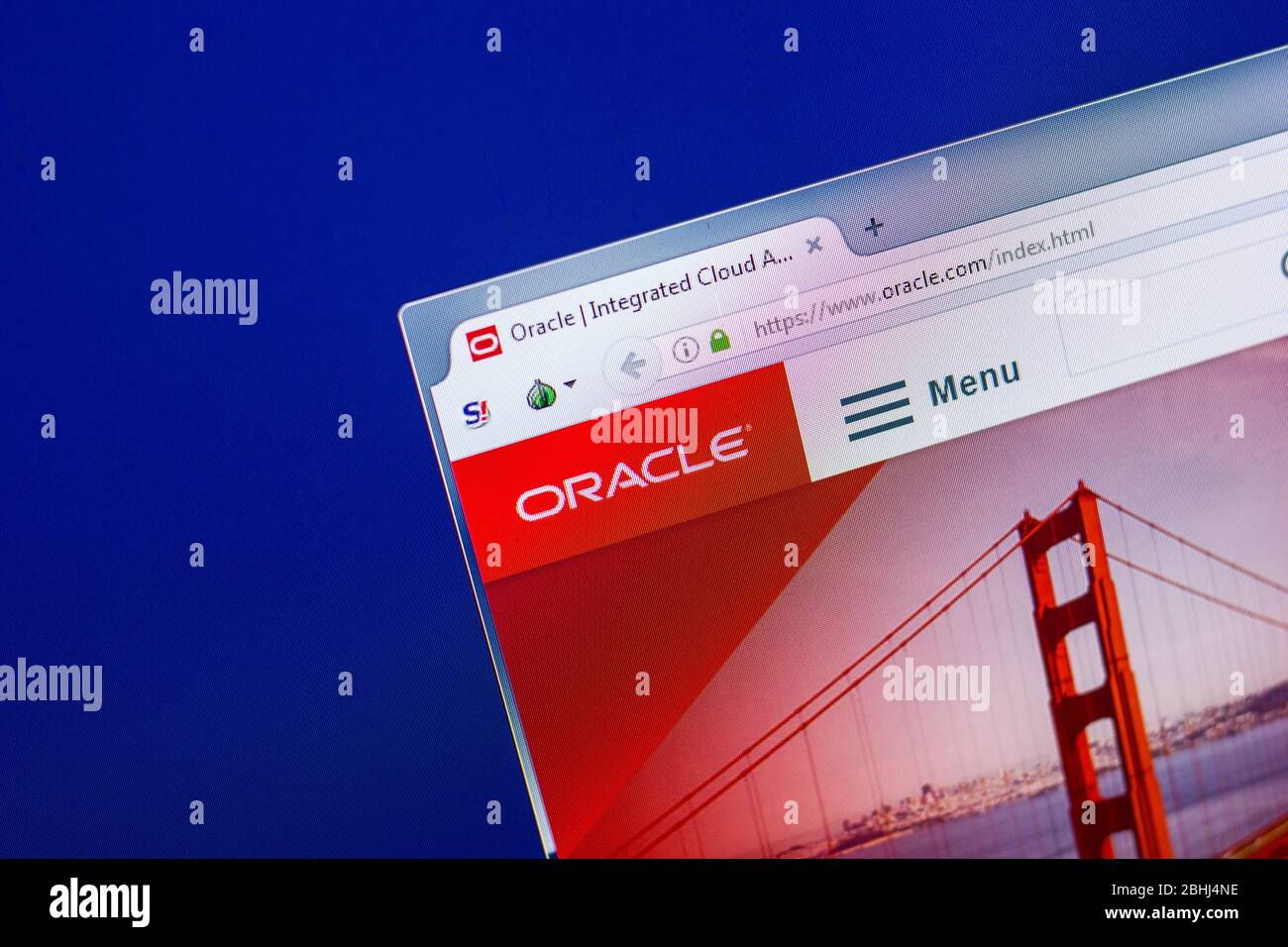 Ryazan, Russia - April 29, 2018: Homepage of Oracle website on the ...
