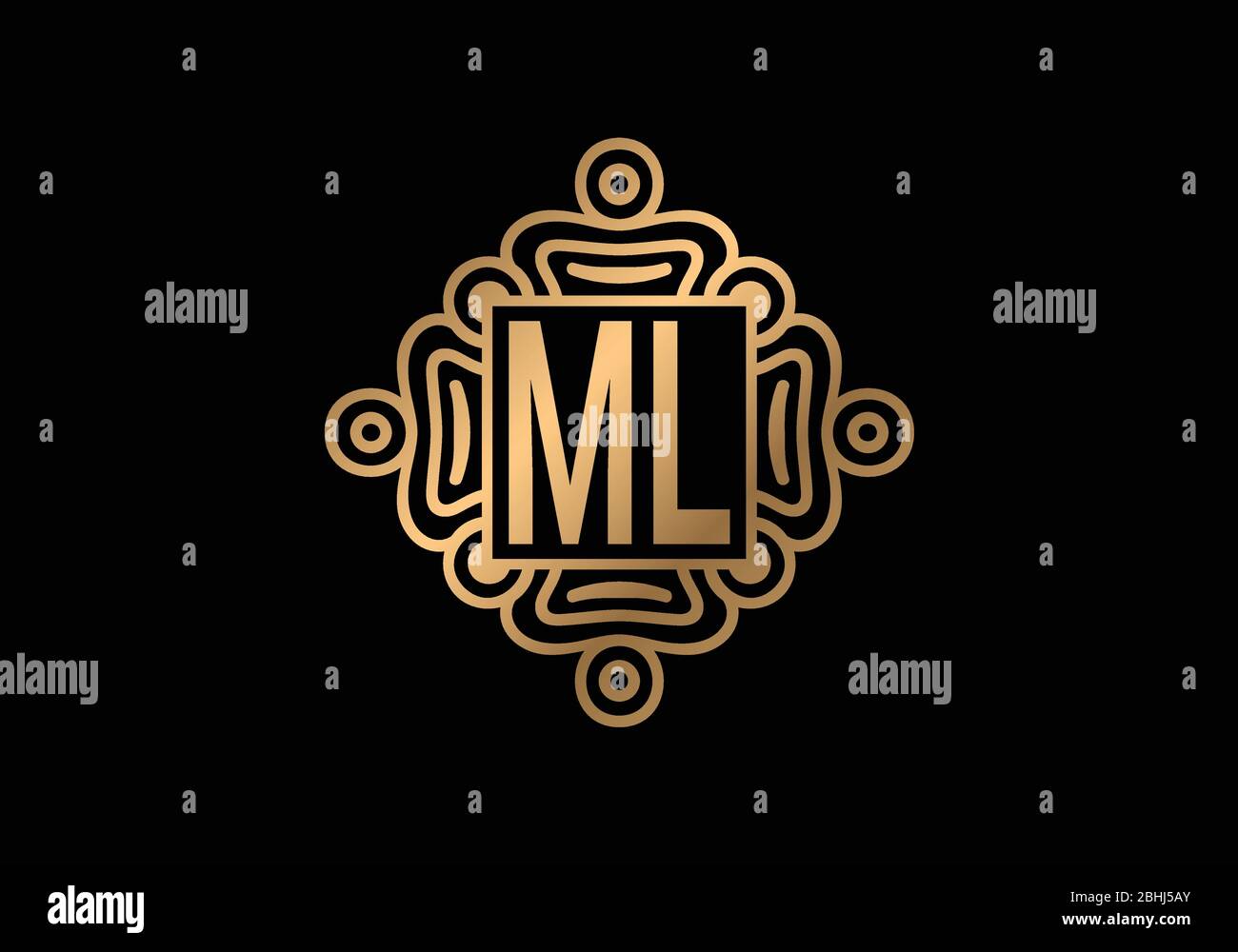 Initial Monogram Letter M L Logo Design Vector Template. ML Letter Logo ...
