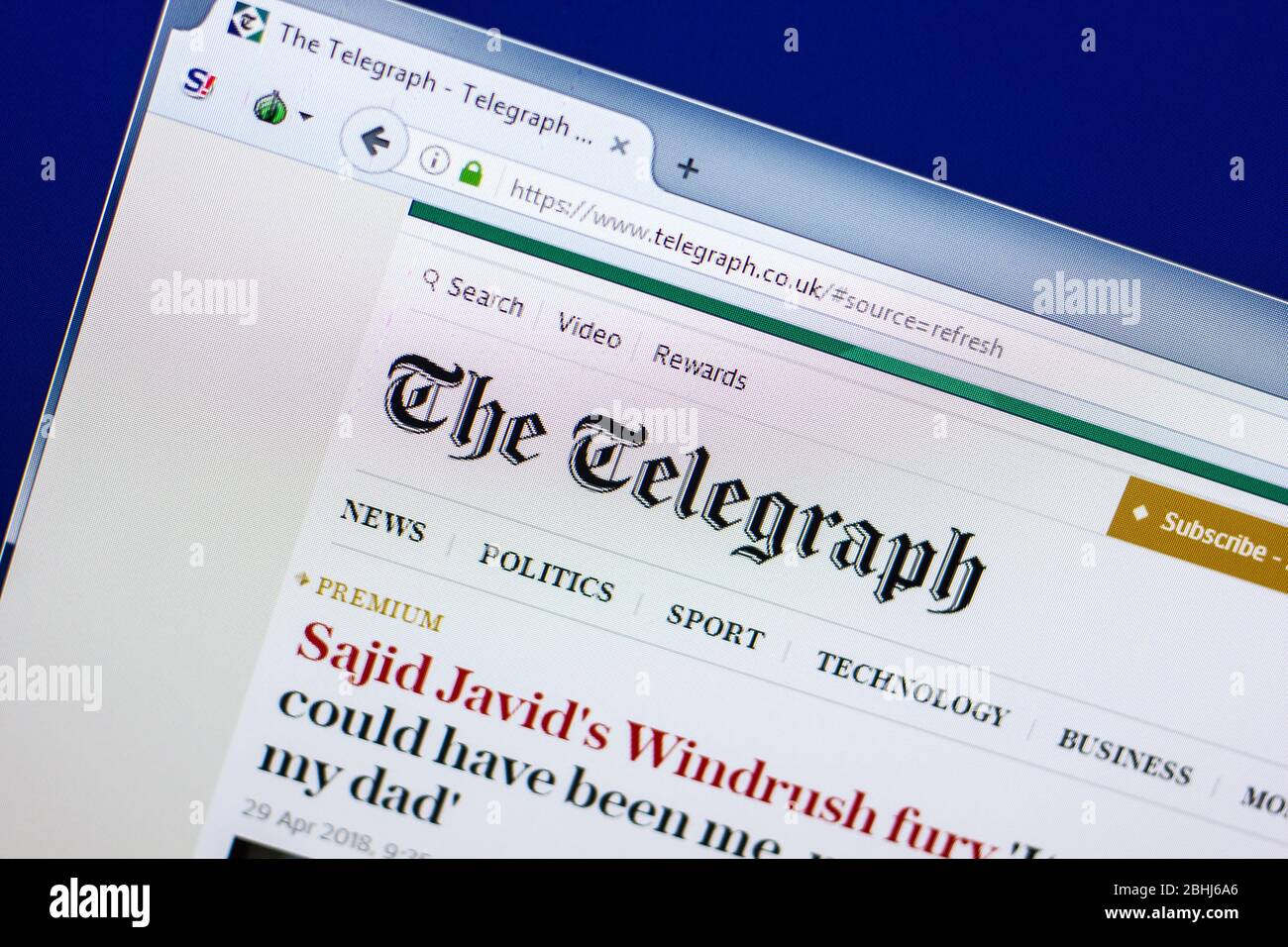 Telegraph Preview Ru Ryazan, Russia - April 29, 2018: Homepage of Telegraph website on the ...