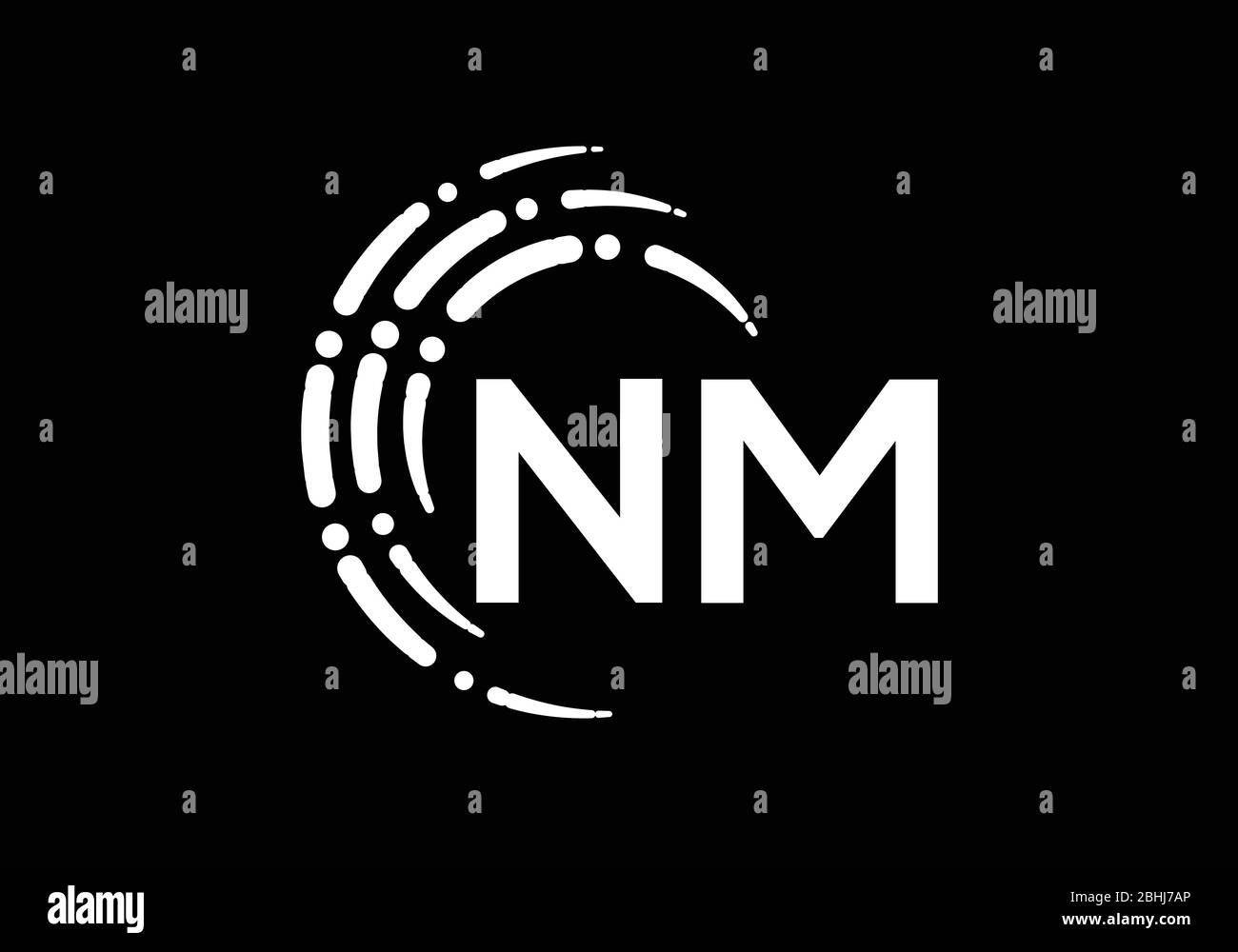 Initial Monogram Letter N M Logo Design Vector Template. NM Letter Logo Design Stock Vector
