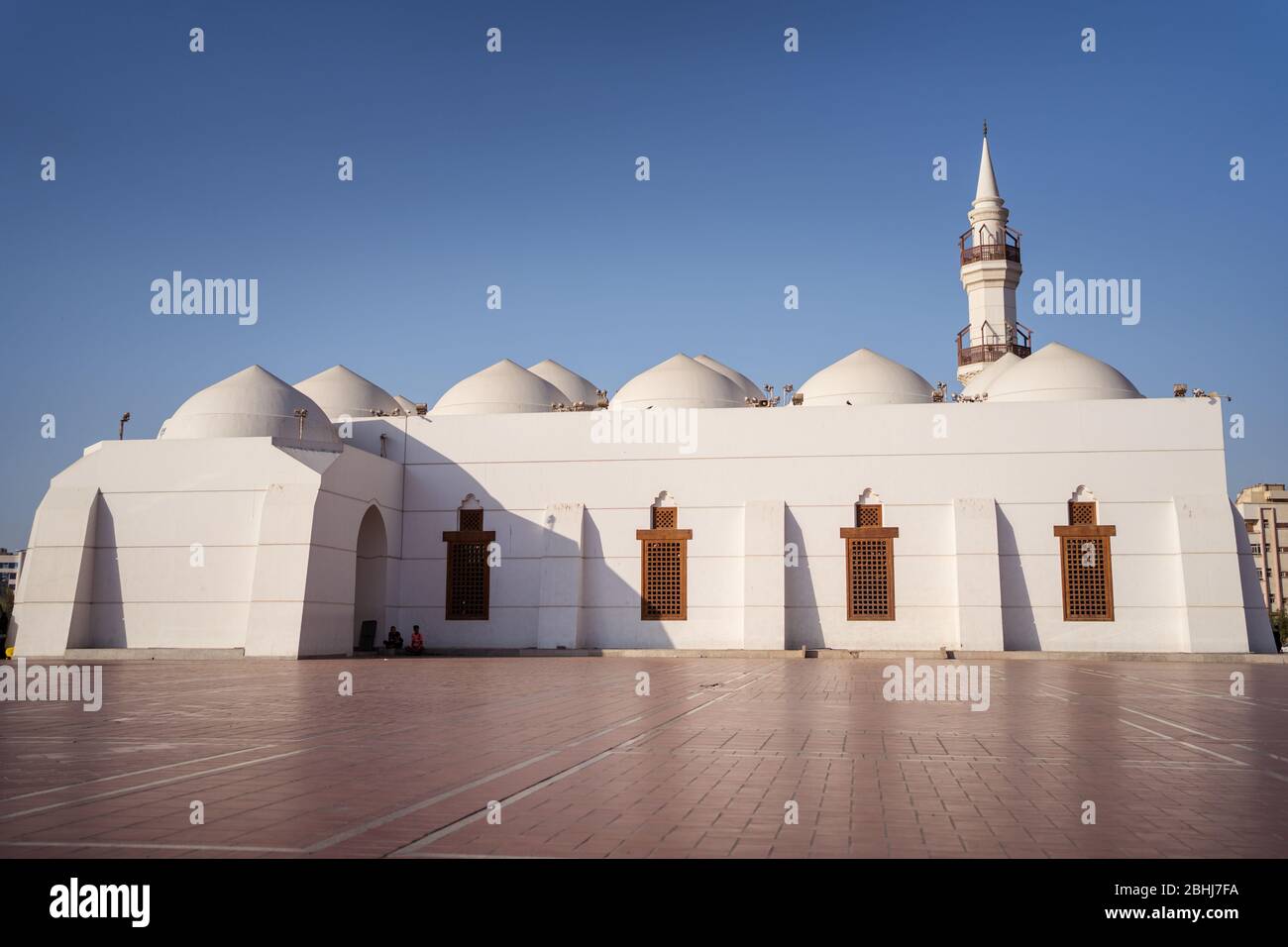 Jeddah / Saudi Arabia - January 16, 2020: Jaffali Mosque, white mosque without people, in Jeddah, Saudi Arabia Stock Photo