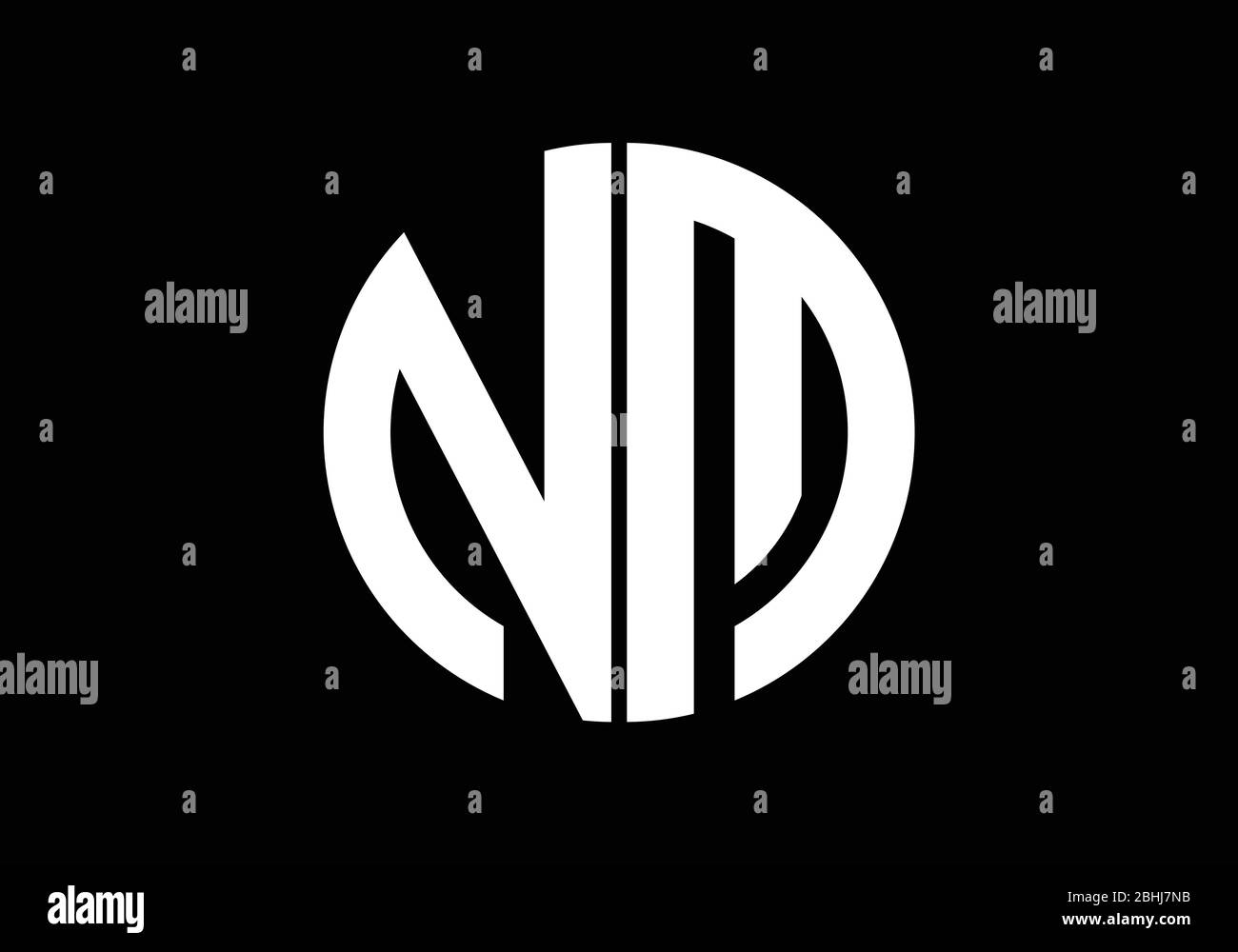 Initial Monogram Letter N M Logo Design Vector Template. NM Letter Logo Design Stock Vector