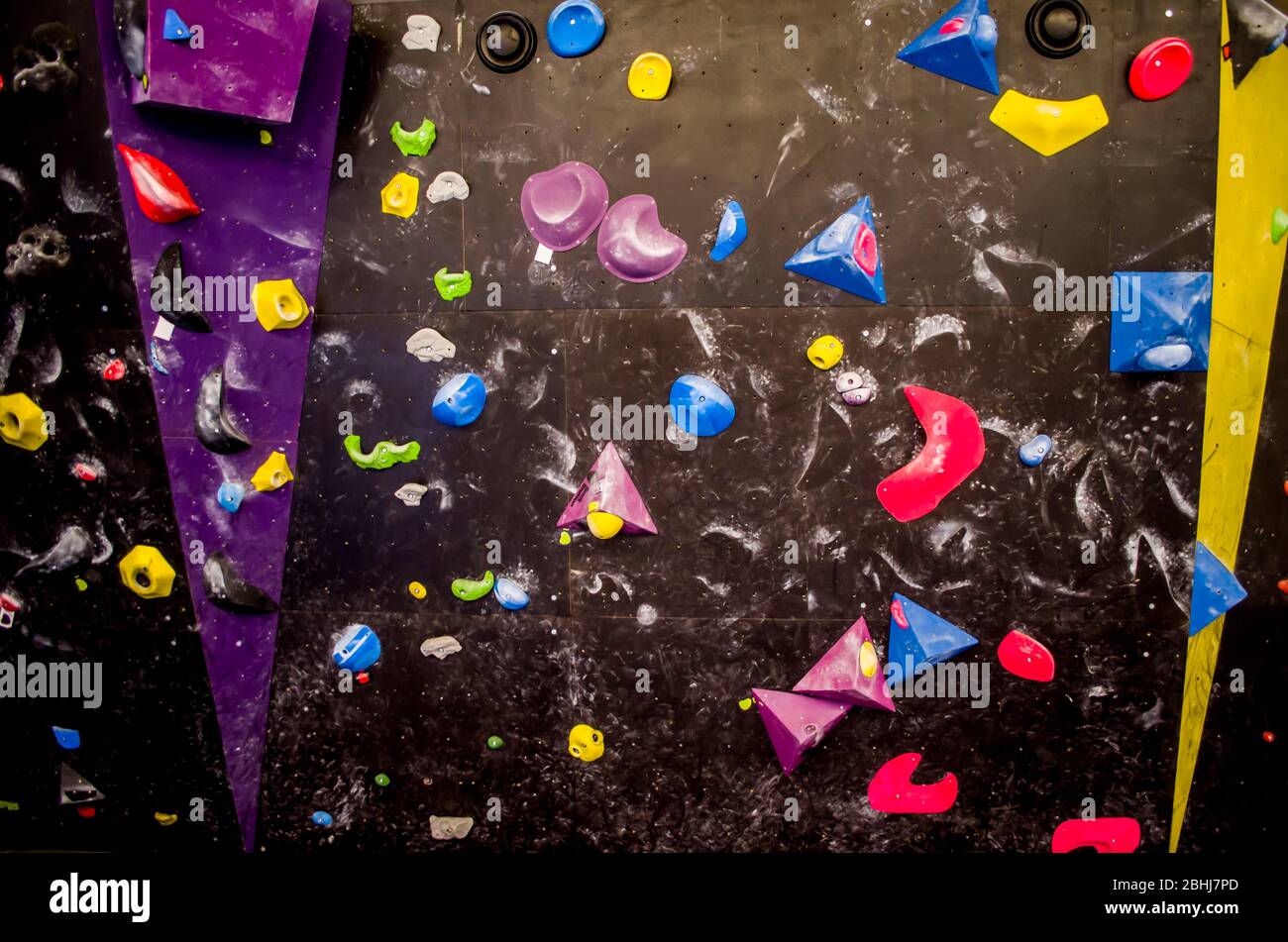 Rock climbing training wall. Extreme sports.Leisure and physical