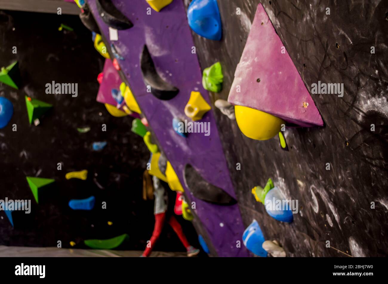 Rock climbing training wall. Extreme sports.Leisure and physical