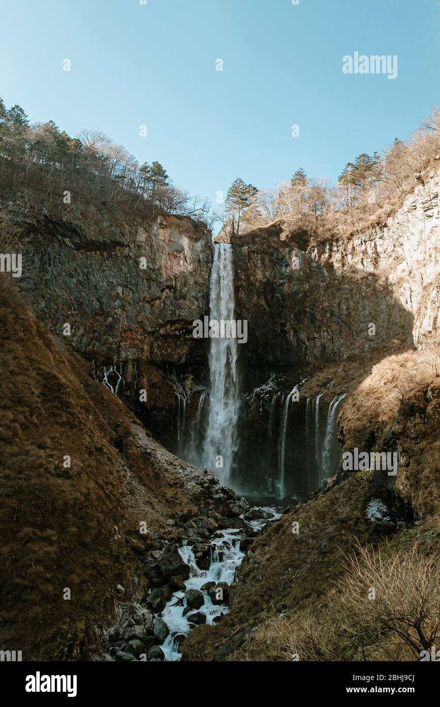 Kegon Falls in Winter season. Nikko national park, Tochigi prefecture, Japan. Stock Photo