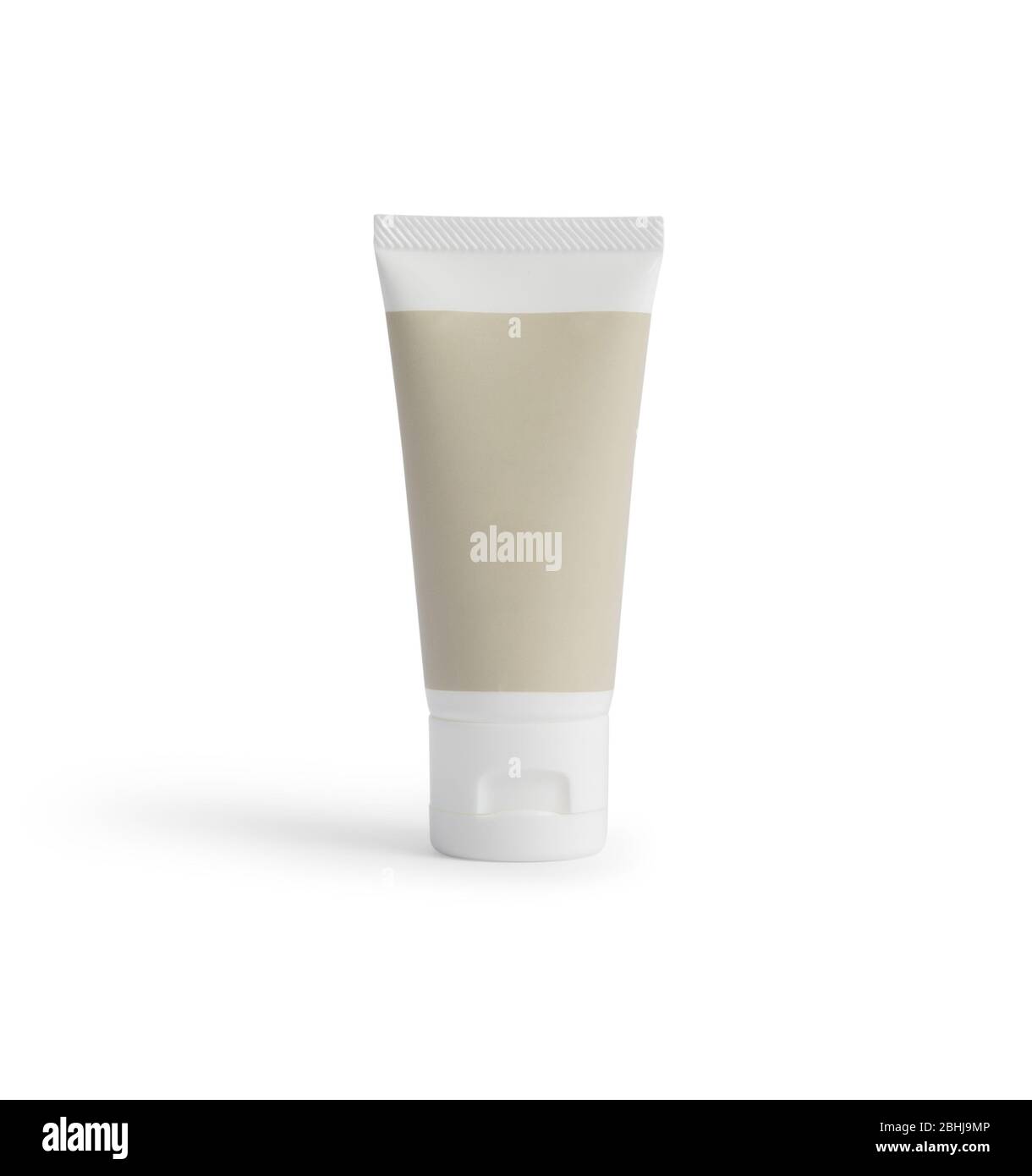 White plastic cream tube or gel product mockup template isolated on ...