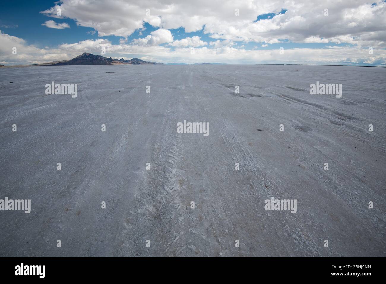 The Bonneville Salt Flats taken from the historic Bonneville Speedway