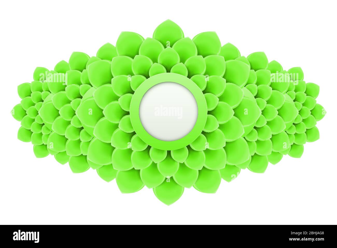 Flower with green petals and space Stock Vector