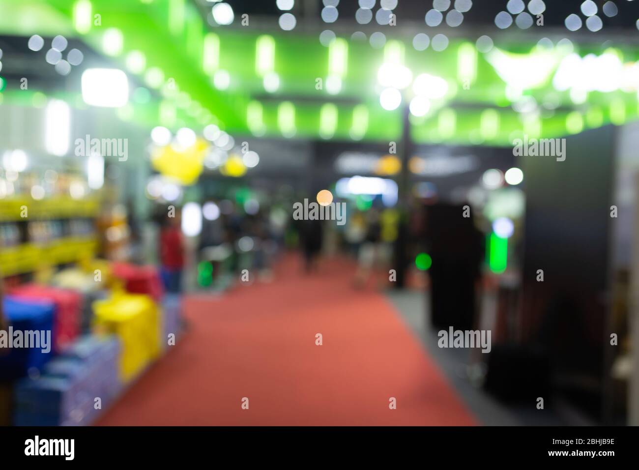 Abstract blur people in exhibition hall event computer game show festival background. Stock Photo