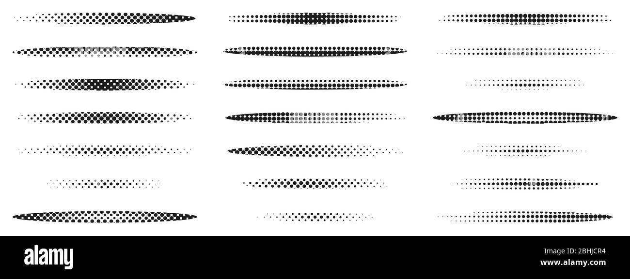 Halftone effect design elements. Black halftone effects shapes. Set of ...