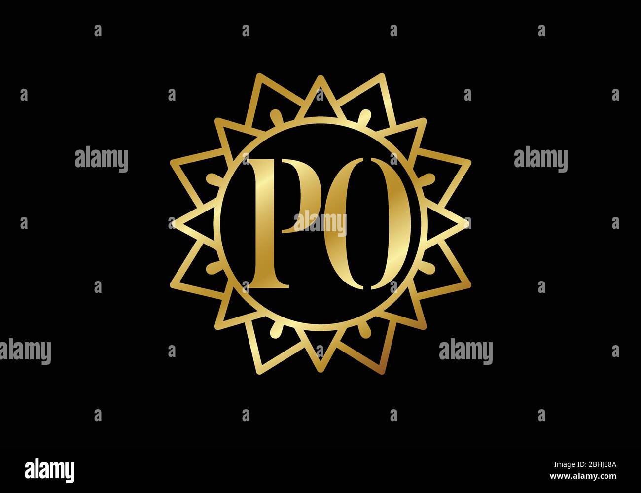 Initial Monogram Letter P O Logo Design Vector Template. PO Letter Logo ...