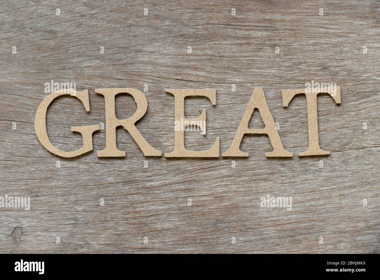 Alphabet letter in word great on wood background Stock Photo Alamy