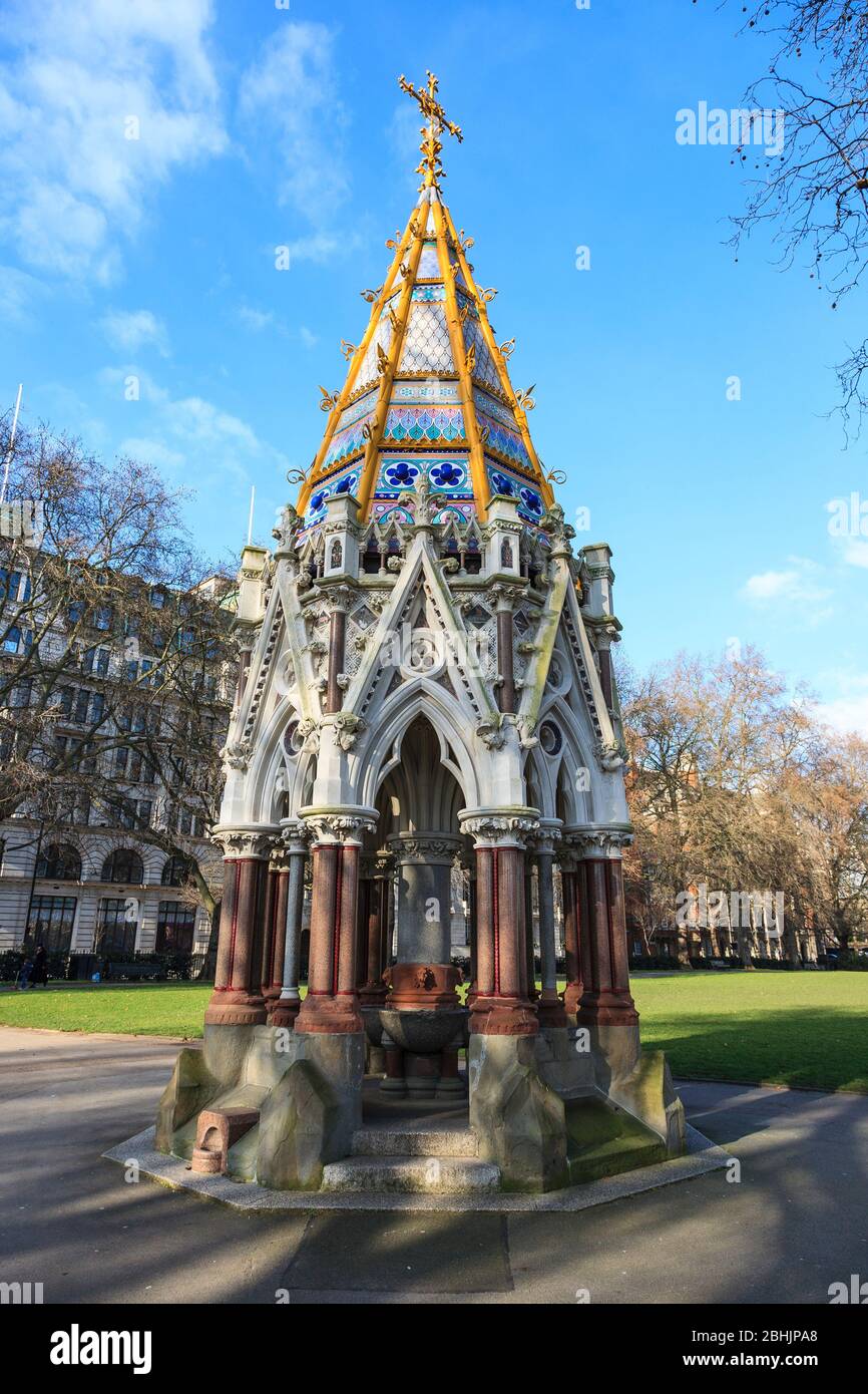 The Buxton Memorial in Victoria Tower Gardens outside the Houses of Parliament, London Stock Photo