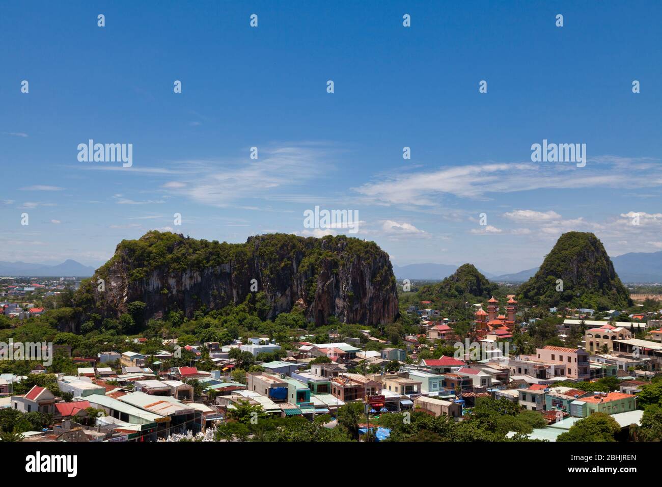 Da Nang, Vietnam - August 21 2018: Zhongshan Temple in the middle of the Marble Mountains. Stock Photo