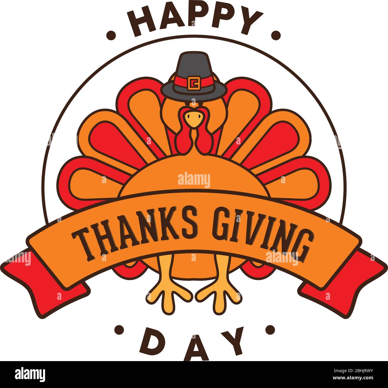 Vintage Emblem Happy Thanksgiving Day For Element Design Greeting Card With Turkey Vintage Emblem Happy Thanks Giving Days For Element Design Ve Stock Vector Image Art Alamy