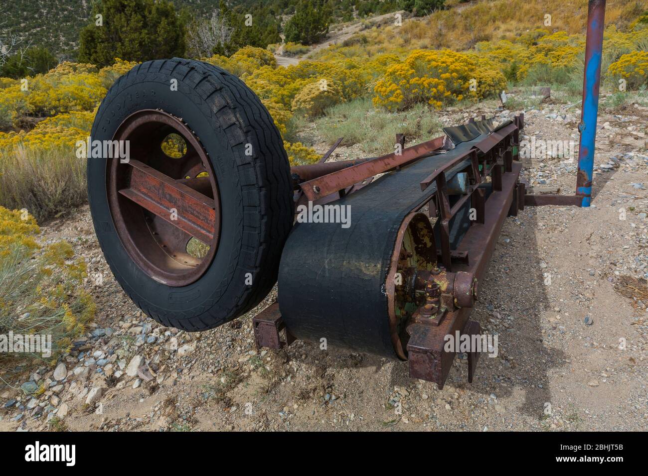 Old conveyor belt mining equipment now abandoned near Osceola