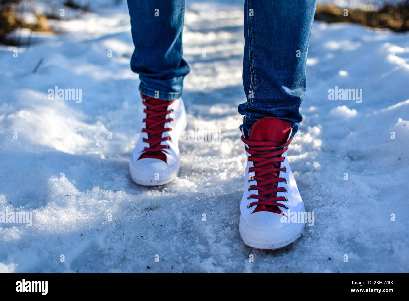Converse All Star Sneakers, red and white, retro Stock Photo - Alamy