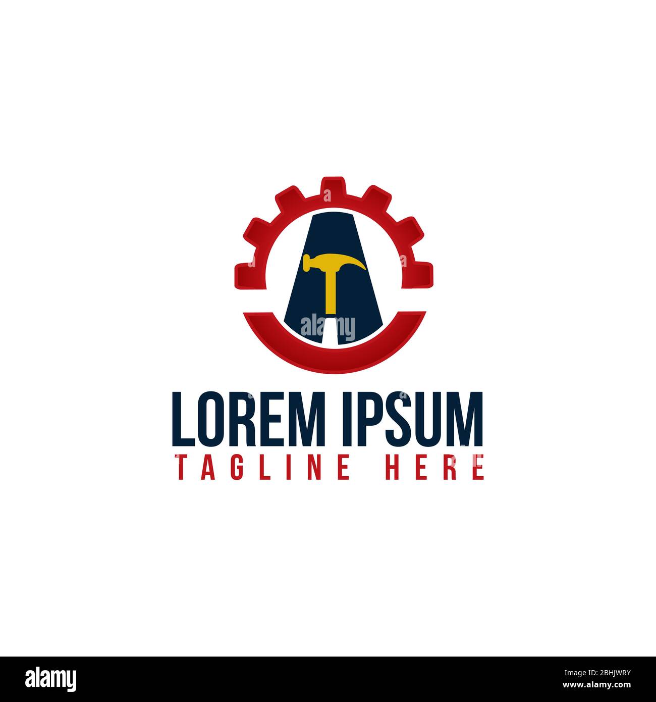 Letter A vector icon with hammer from construction symbol. Flat design letter symbol for element design symbol. Vector illustration EPS.8 EPS.10 Stock Vector