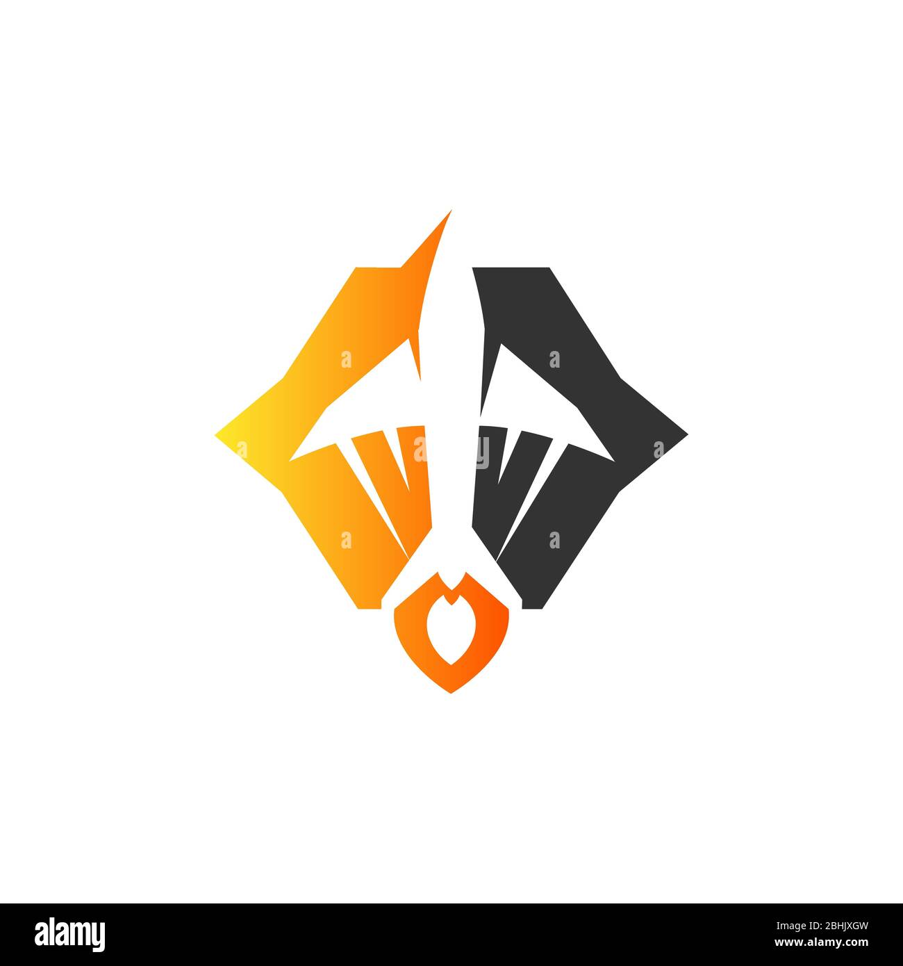 Creative vector plane in orange and grey color. Flat design plane for your best business symbol. Vector illustration EPS.8 EPS.10 Stock Vector