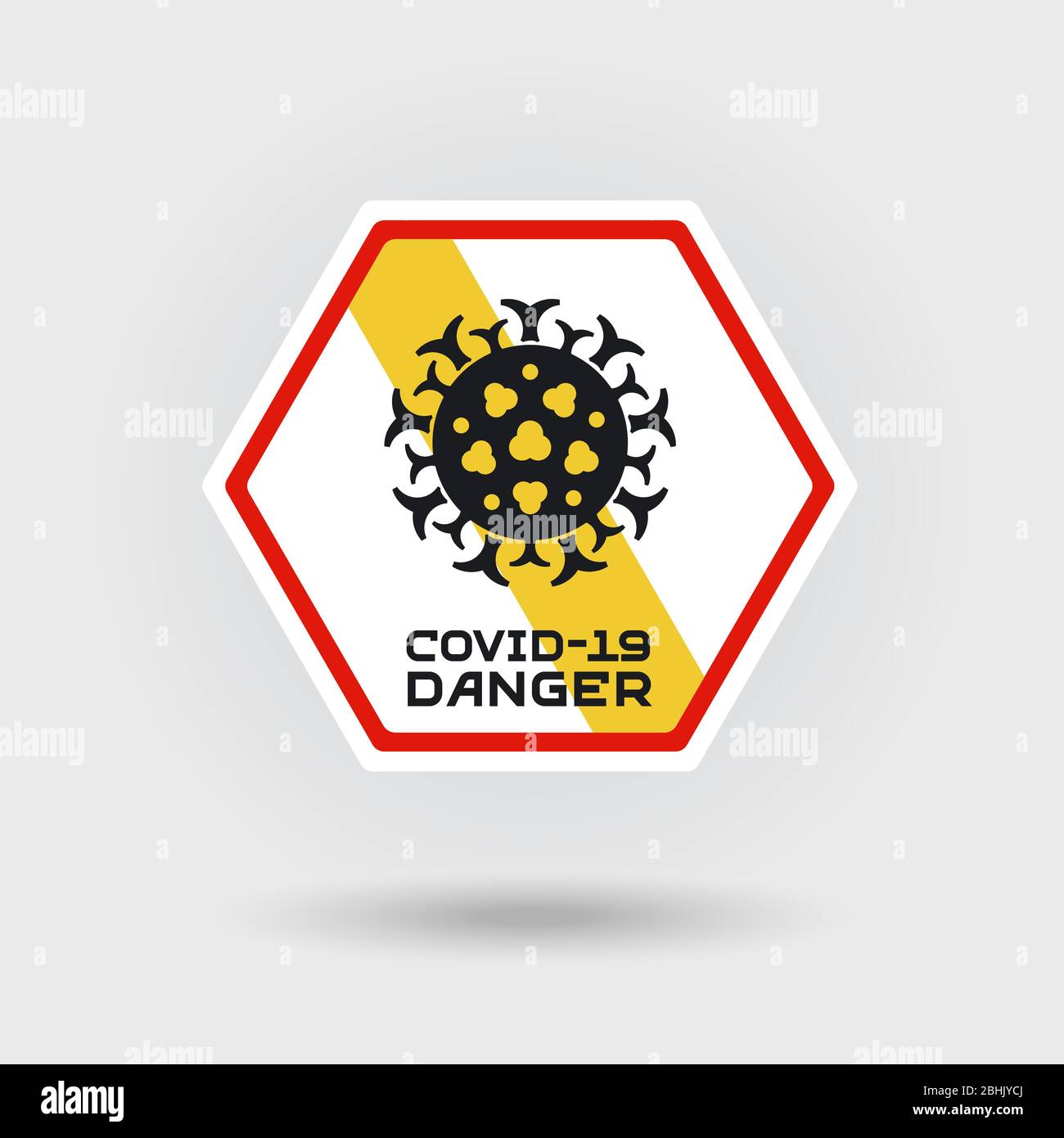 COVID19 Coronavirus infection warning sign. Includes a stylized