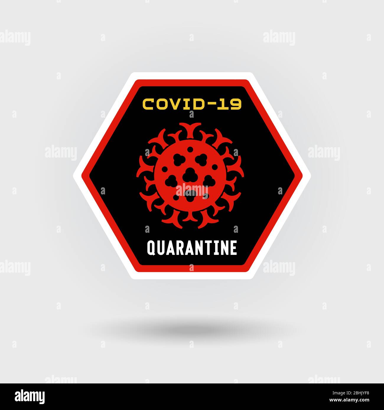 COVID-19 Coronavirus infection warning sign. Includes a stylized virus ...