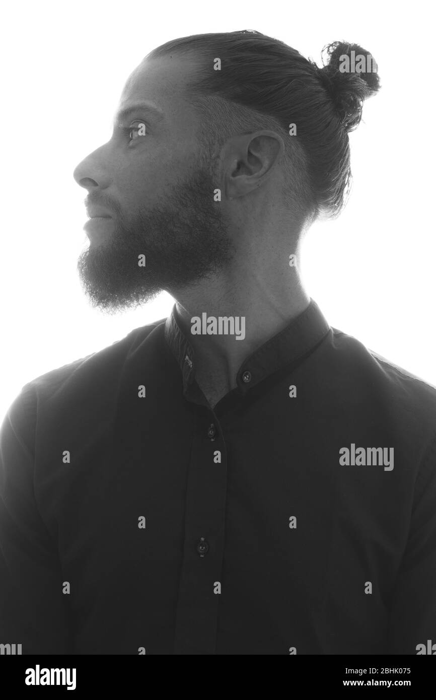 a-portrait-on-a-white-background-stock-photo-alamy
